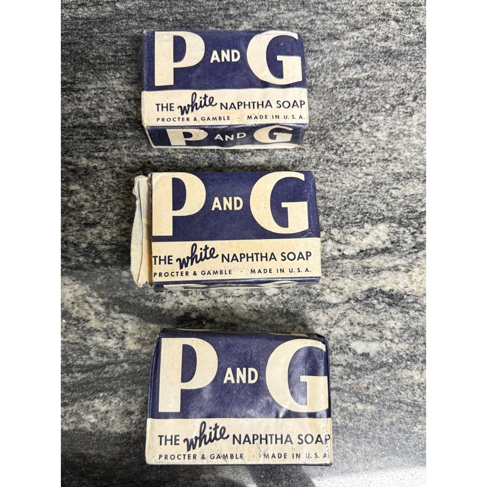 Vintage P and G White Naphtha Soap Procter & Gamble 3 Bars Laundry Advertising